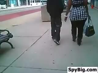Thick Ebony Booty Outside In Public
